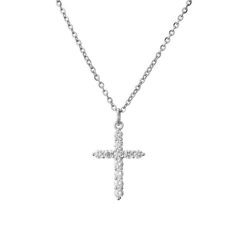 Infinity Cross Necklace Pendant Women Jewelry Fashion 925 Sterling Silver Cross